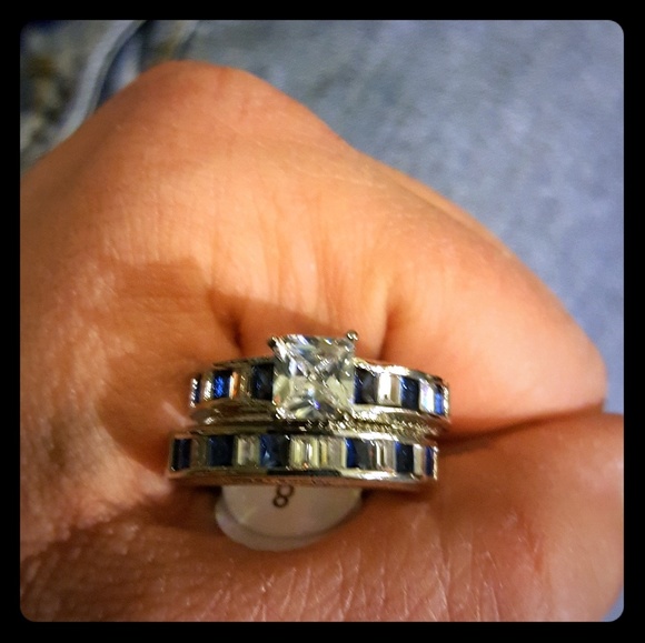 Jewelry - 925 Sterling silver sapphire engagement ring